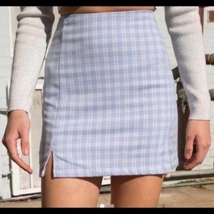 Brandy Melville blue plaid mini skirt